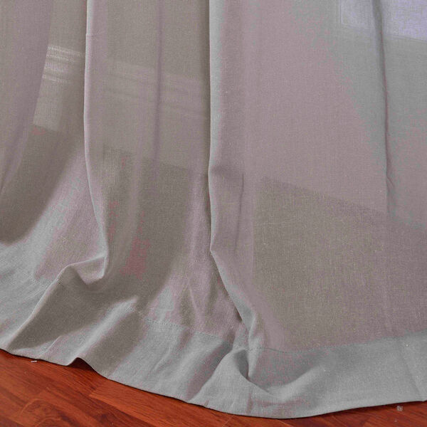 Afton Gray 120 x 50-Inch Faux Linen Sheer Single Panel Curtain Panel, image 5