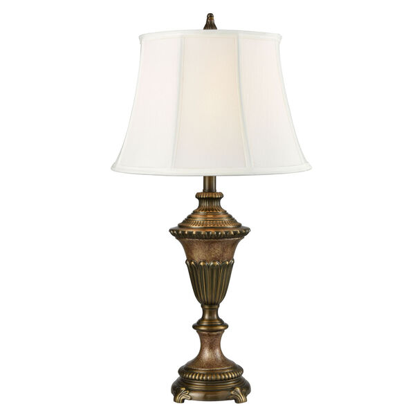 Springdale White and Bronze Ethana One-Light Cast Metal Table Lamp, image 1