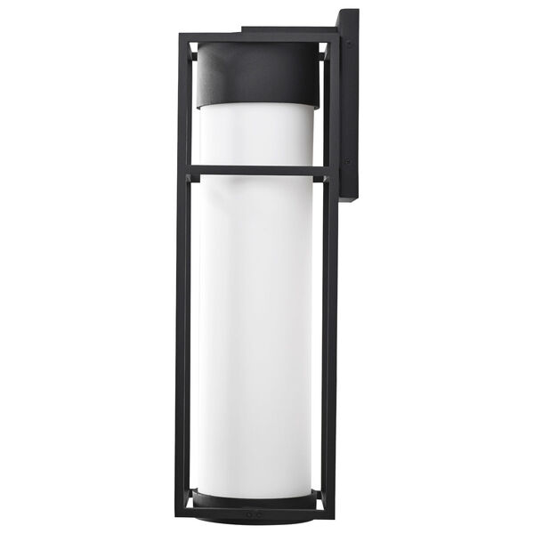 Ledges Matte Black Seven-Inch LED Outdoor Wall Mount with White Opal Glass, image 4