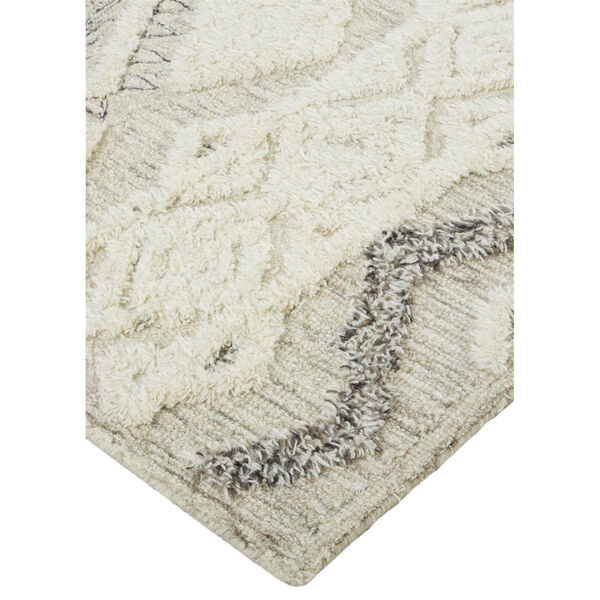 Anica Premium Wool Tufted Ivory Gray Rectangular: 4 Ft. x 6 Ft. Area Rug, image 3