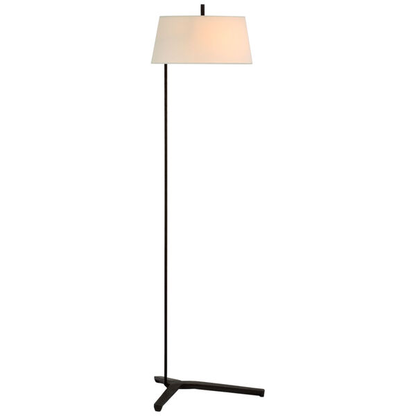 Francesco Floor Lamp in Aged Iron with Linen Shade by Thomas O'Brien, image 1