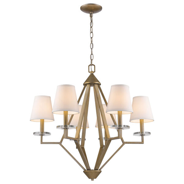 Easton Washed Gold 28-Inch Six-Light Chandelier, image 2