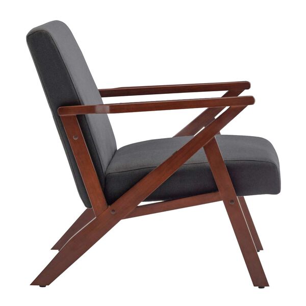 Take A Seat Dark Gray Fabric Espresso Cliff Accent Chair, image 4