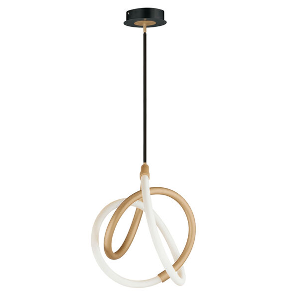 Mobius Black and Gold LED Pendant, image 1