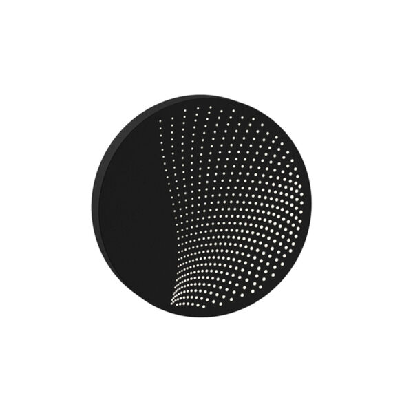 Dotwave Textured Black Medium Round LED Sconce, image 1