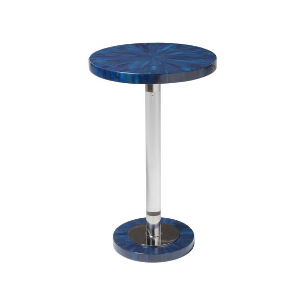 Signature Designs Navy and Polished Nickel Invicta Round Spot Table, image 1