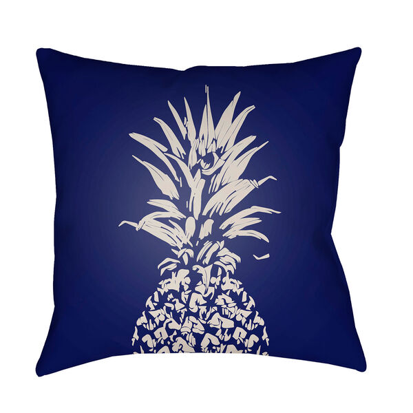 Pineapple Blue and White 20 x 20-Inch Throw Pillow, image 1
