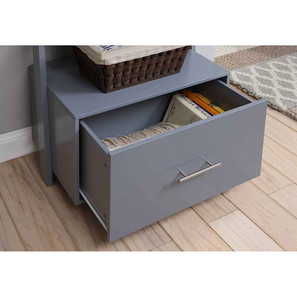 American Heritage Gray 16-Inch Bookcase with File Drawer, image 3