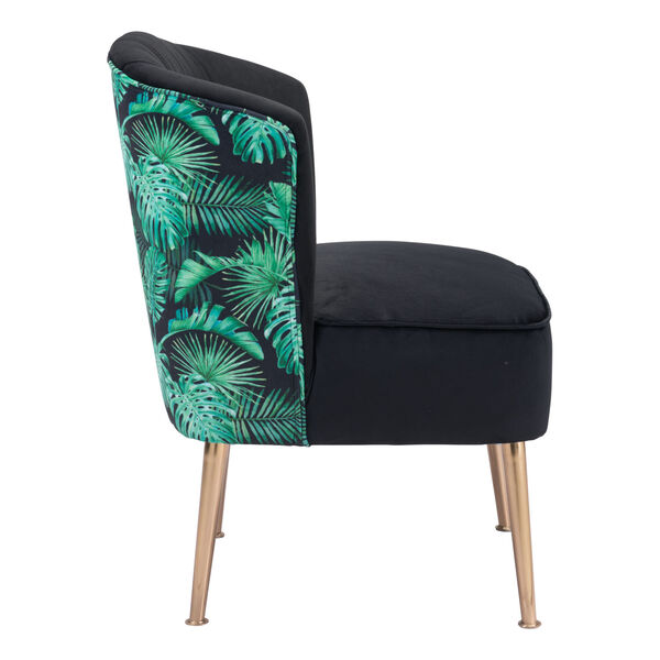Tonya Black and Gold Accent Chair, image 3