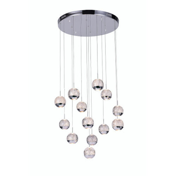 Perrier Chrome 13-Light 5-Inch Pendant with K9 Clear Crystal, image 1