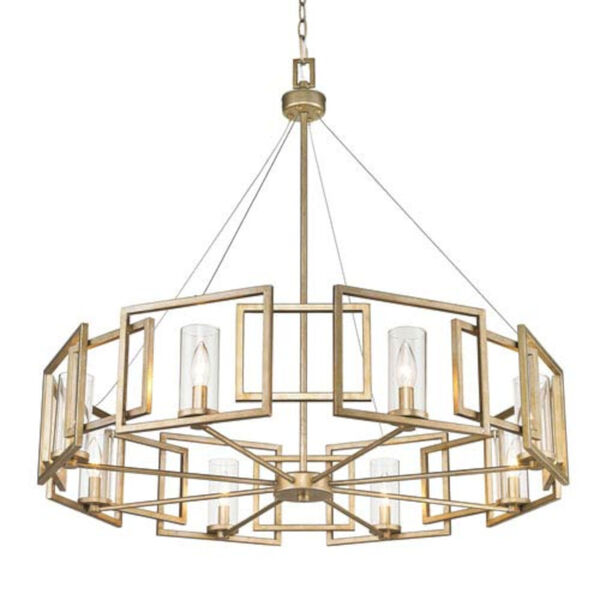 Anita White Gold Eight-Light Chandelier with Clear Glass, image 3