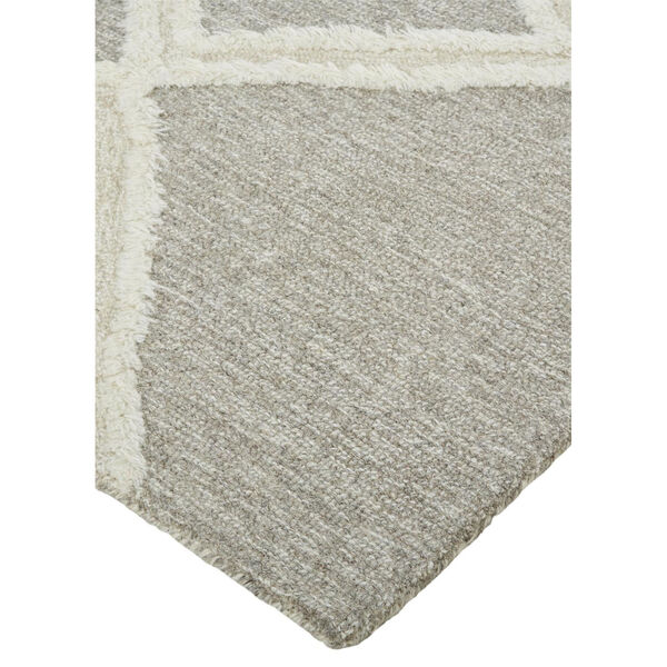 Anica Premium Wool Tufted Taupe Ivory Rectangular: 4 Ft. x 6 Ft. Area Rug, image 3