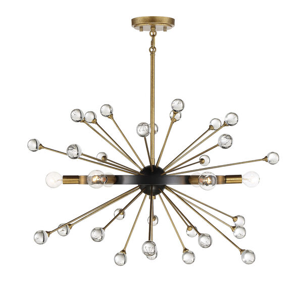 Ariel Como Black and Gold Six-Light 25-Inch Chandelier, image 1