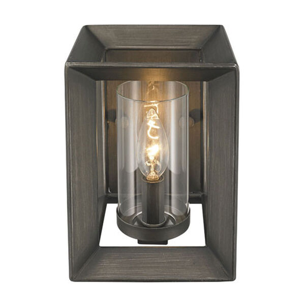 Smyth Gunmetal Bronze One-Light Wall Sconce with Clear Glass, image 3