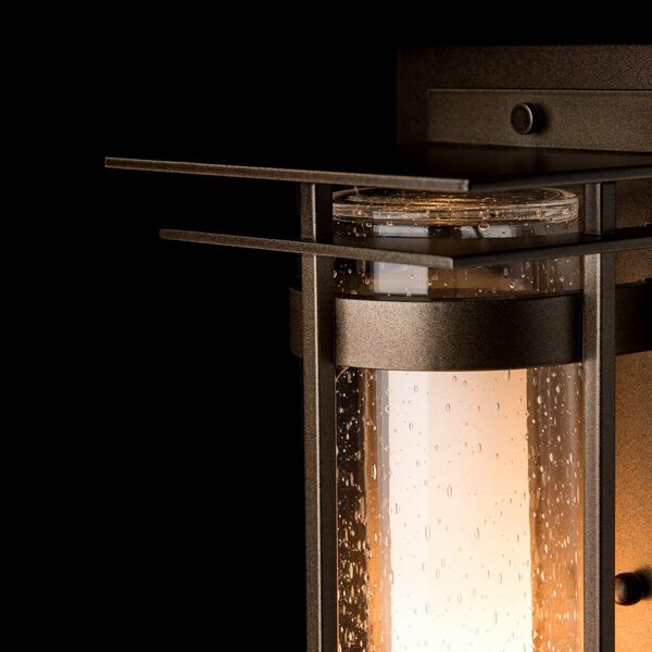 Banded Coastal Dark Smoke Six-Inch One-Light Outdoor Sconce with Opal and Seeded Glass, image 3
