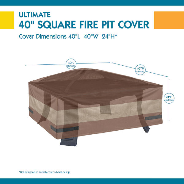 Ultimate Mocha Cappuccino 40 In. Square Fire Pit Cover, image 3