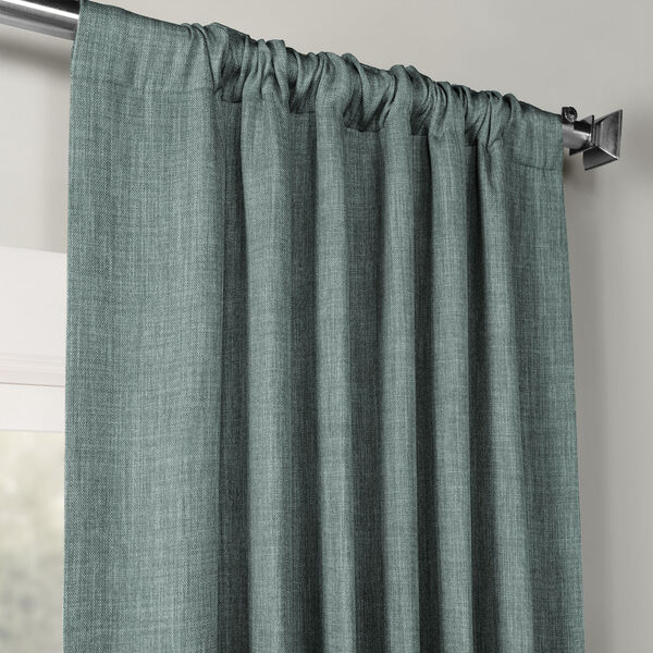 Faux Linen Blackout Green 50 x 108 In. Curtain Single Panel, image 3