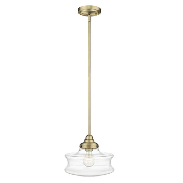 Keal Antique Brass One-Light Convertible Semi-Flush Mount with Clear Glass, image 3