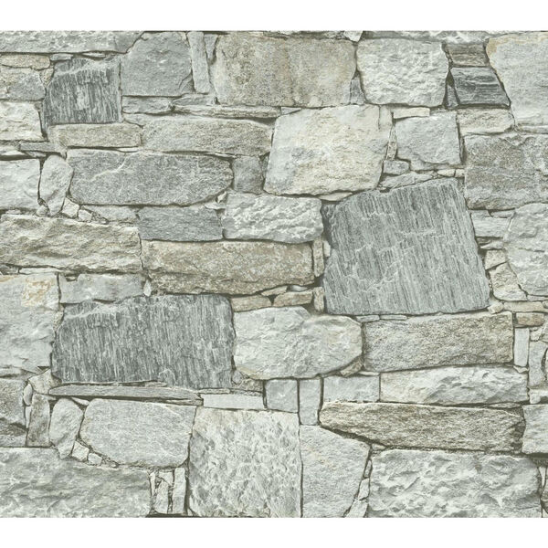Stonecraft Chateau Gray and Beige Stone Peel and Stick Wallpaper, image 2