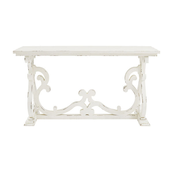 Everly Distressed White Console, image 2