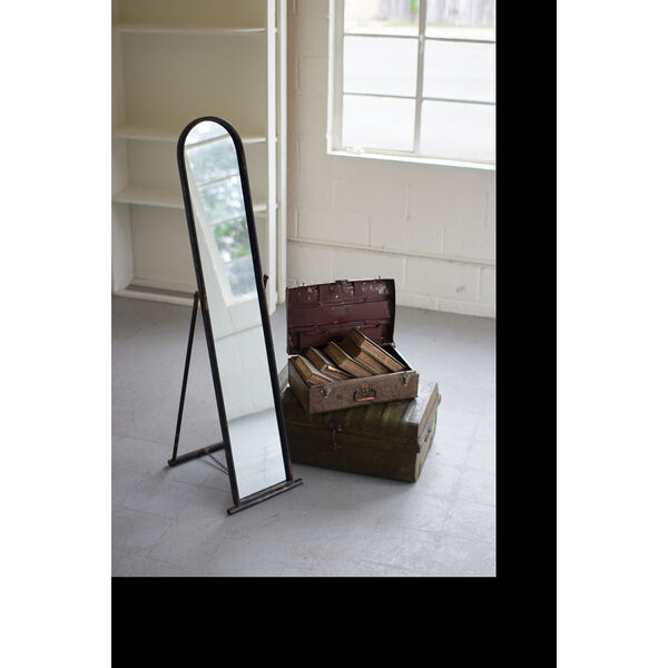Floor Mirror With Metal Frame And Stand, image 1