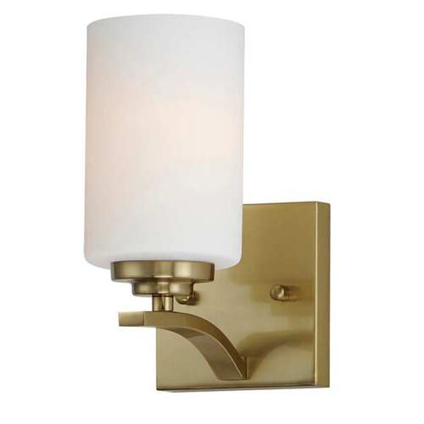 Deven Satin Brass One-Light Wall Sconce, image 1