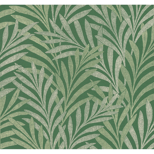 Ronald Redding Handcrafted Naturals Green Tea Leaves Stripe Wallpaper, image 3