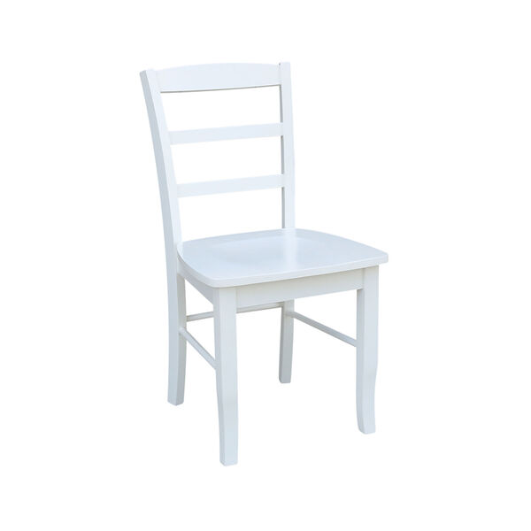 White and Natural 42-Inch Dual Drop Leaf Table with Four Ladder Back Dining Chair, Five-Piece, image 6