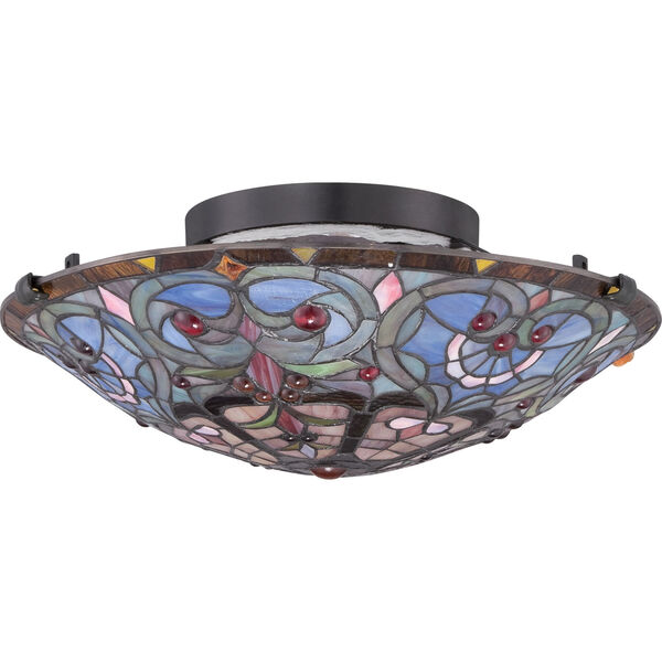 Tiffany Dark Bronze with Light Bronze 7-Inch Height Two-Light Interior Close to Ceiling, image 2