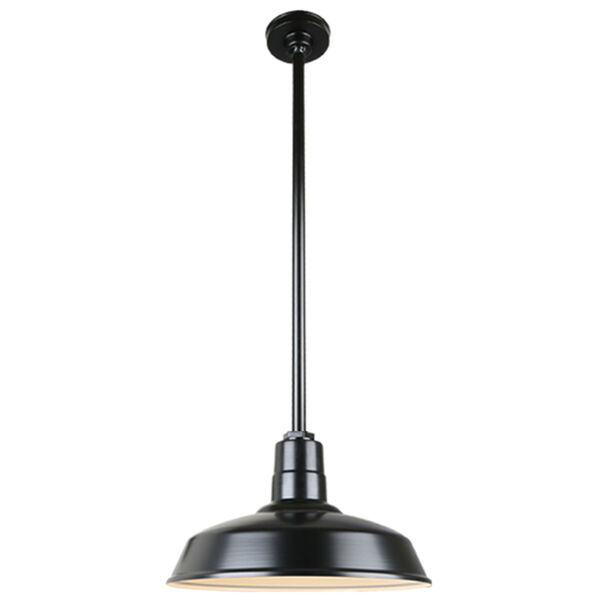 Warehouse Black 16-Inch Aluminum Pendant with 36-Inch Downrod, image 1