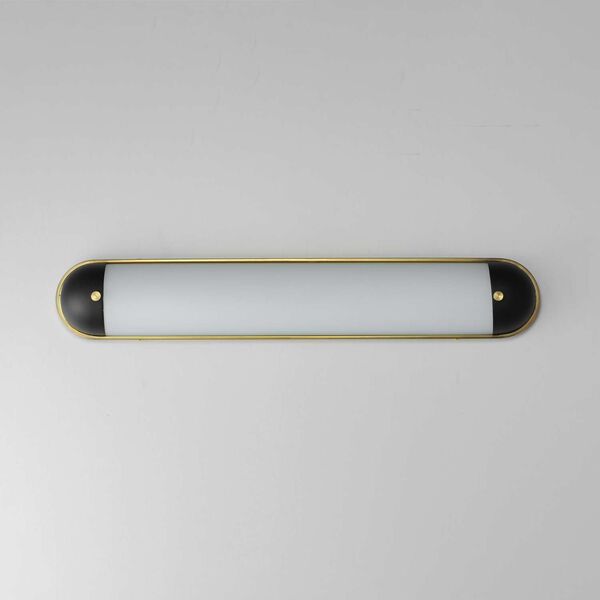 Capsule Black Natural Aged Brass 30-Inch One-Light Bath Strip, image 2