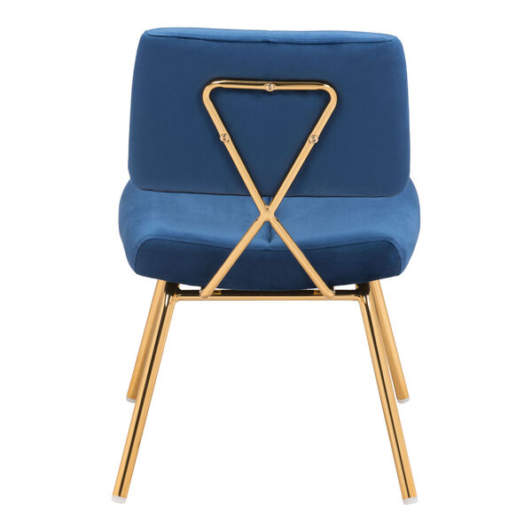 Nicole Blue and Gold Dining Chair, Set of Two, image 5