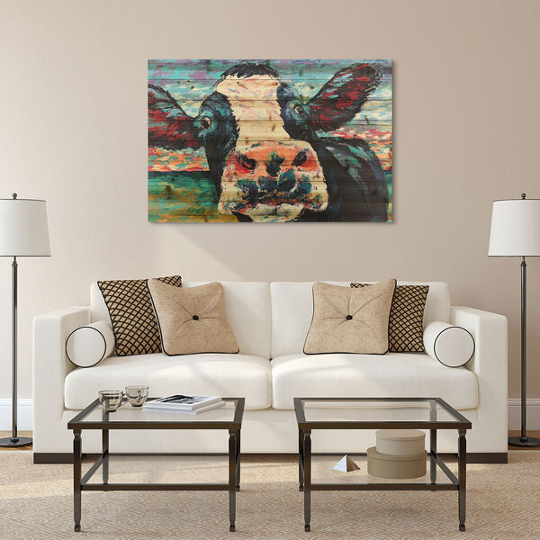 Curious Cow 4 Digital Print on Solid Wood Wall Art, image 4