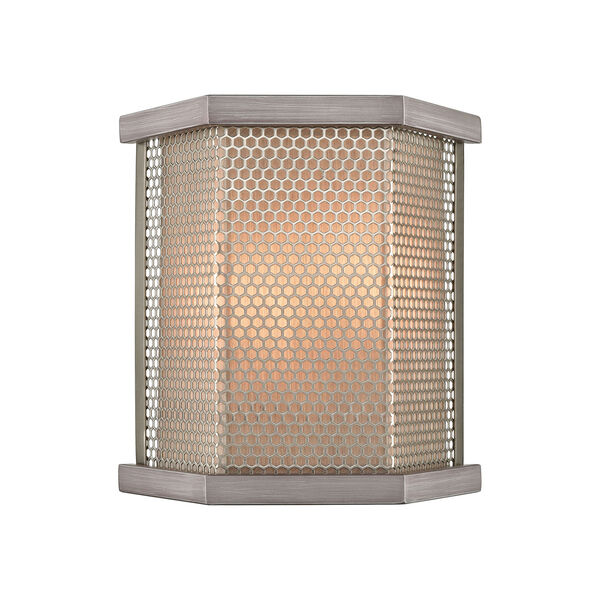 Crestler Weathered Zinc and Polished Nickel Two-Light Wall Sconce, image 1