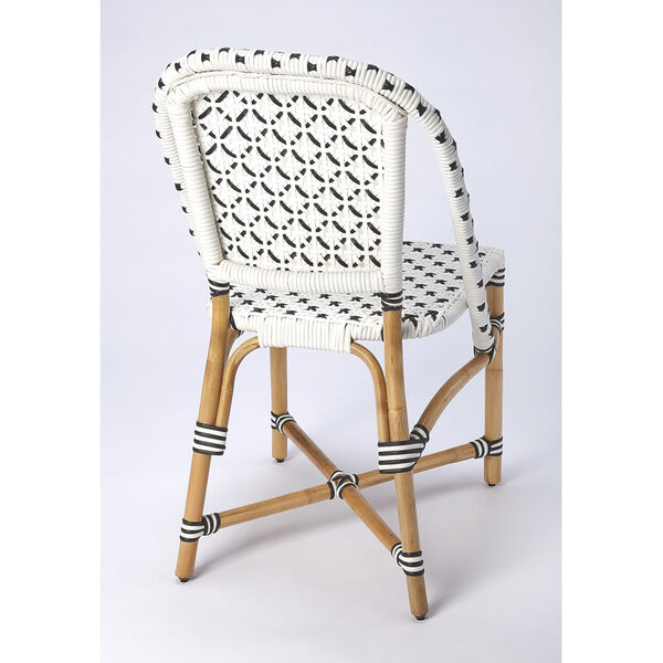 Tenor White and Black Rattan Side Chair, image 2