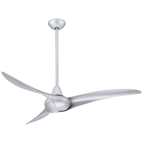 Wave 52-Inch Ceiling Fan in Silver with Three Blades, image 1