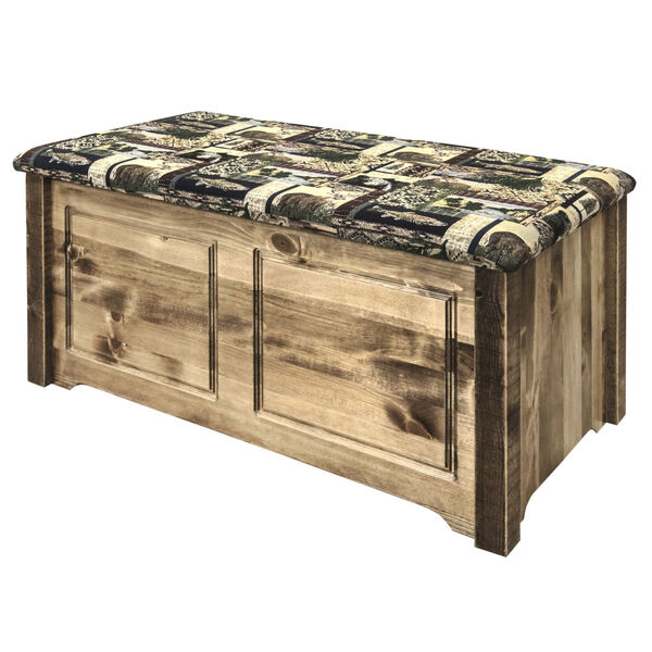 Homestead Stain and Lacquer Blanket Chest with Woodland Upholstery, image 3