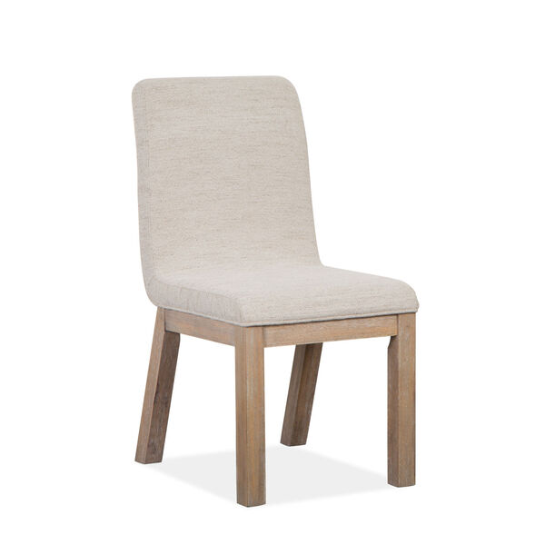 Ainsley Brown and White Upholstered Host Side Chair, image 1