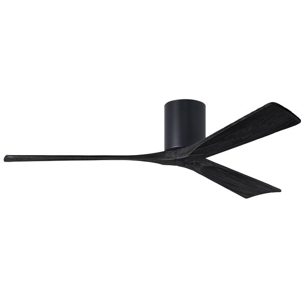 Irene-3H Matte Black 60-Inch Outdoor Flush Mount Ceiling Fan with Matte Black Blades, image 3