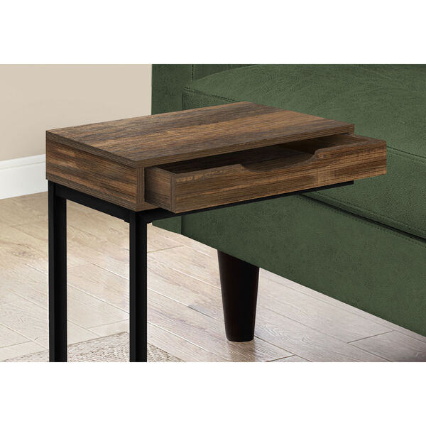 Brown and Black Rectangle End Table, image 3