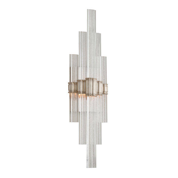 Voila Modern Silver Leaf LED One-Light Wall Sconce with Silver Glass, image 1