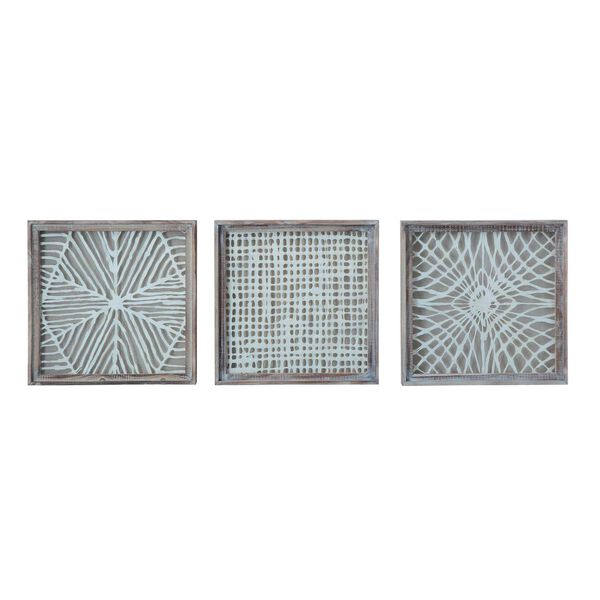 Grey 20 x 20-Inch Handmade Paper Wall Decor, Set of 3, image 1