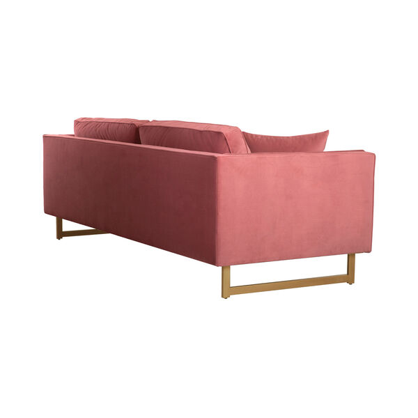 Lenox Pink Metal Antique Brass Sofa, image 3
