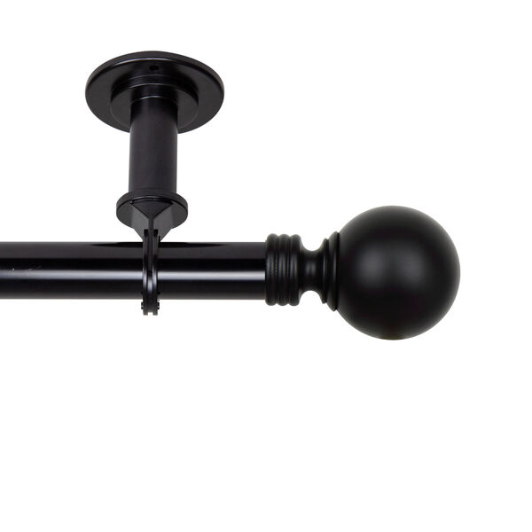 Globe Black 66-120 Inches Ceiling Curtain Rod, image 1