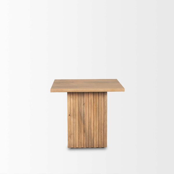 June Light Brown Wood With Fluting Square Side Table, image 4