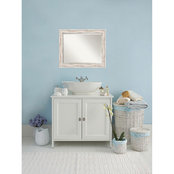 Distressed White Wash 33 x 27-Inch Large Vanity Mirror, image 5
