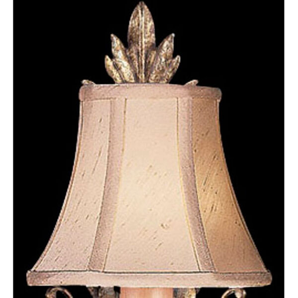 A Midsummers Nights Dream Wall Sconce in Cool Moonlit Patina Finish with Hand-sewn, silk shantung shade, image 3