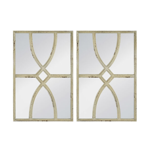 Antique White Rustic Elegant Wall Mirror - Set of 2, image 1
