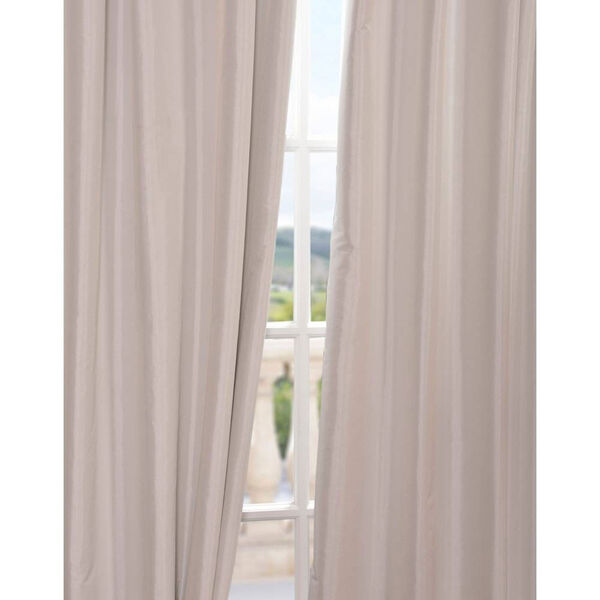 Whittier White 108 x 50-Inch Blackout Faux Silk Taffeta Curtain Single Panel, image 4