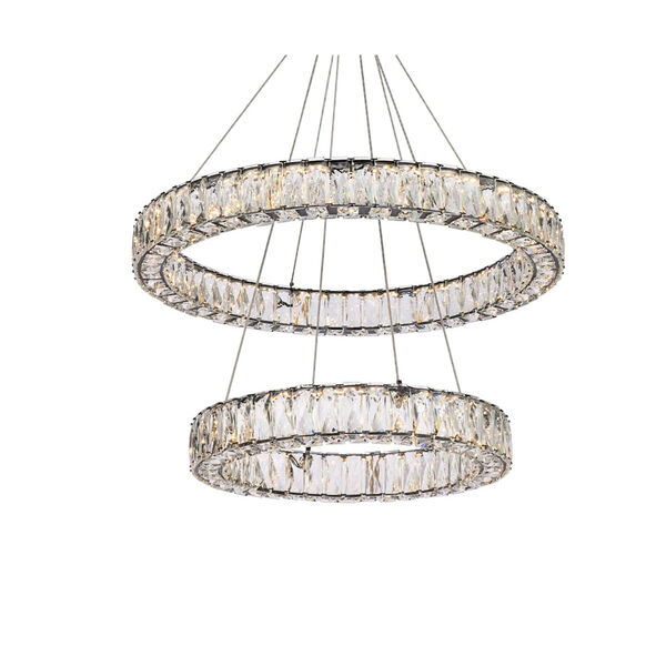 Monroe 28-Inch Integrated LED Double Ring Chandelier, image 3